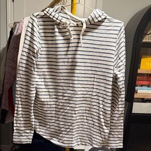 Marine Layer Blue and White Striped Hoodie